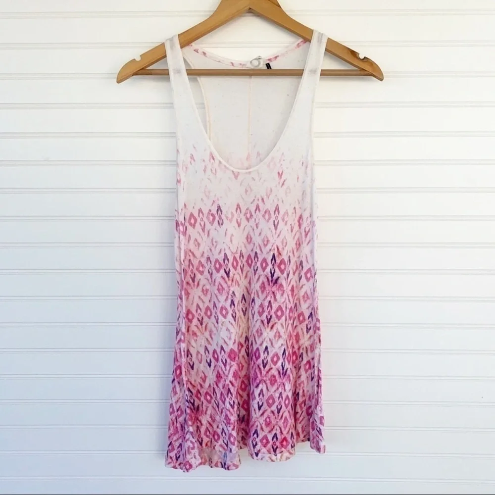Anthropologie Pink and White Relaxed Tank Top - Picture 3 of 8